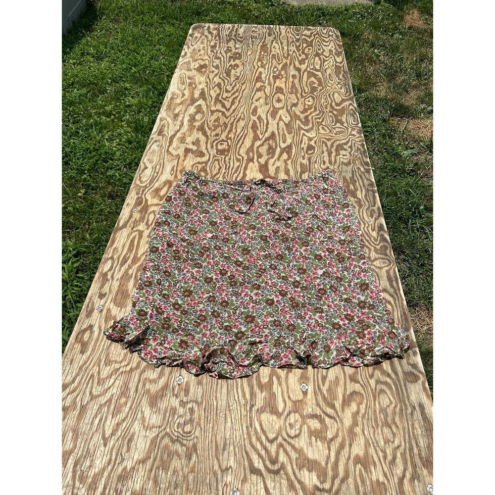 Shelly & Arnold Women's Sheer Midi Skirt‎ Size Large Floral Pattern Vintage